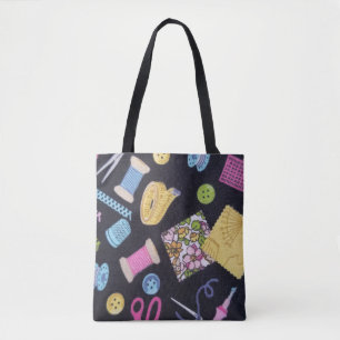 Bolsa Tote Saco de Toques das Notas de Costura