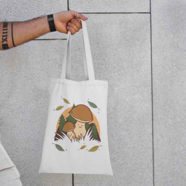 Bolsa Tote Saco de Toques de Caracteres de Cogumelo (Criador carregado)