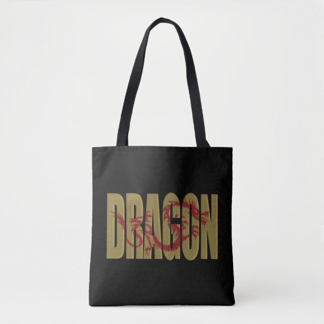 Bolsa Tote saco de toques de dragão (Frente)
