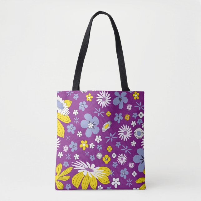 Bolsa Tote saco de toques de flores (Frente)