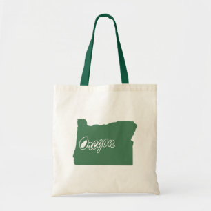 Bolsa Tote Saco De Toques De Forma De Oregon, Estado Verde Da