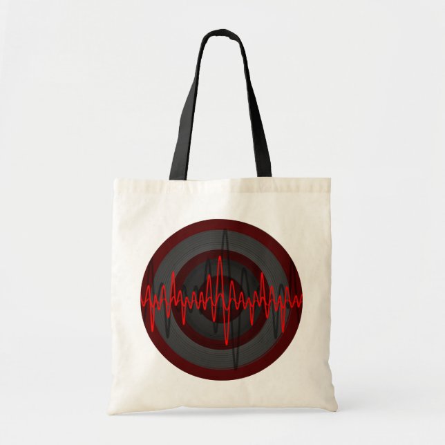 Bolsa Tote Saco de toques de orçamento vermelho escuro (Frente)