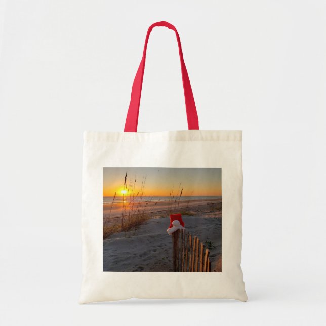Bolsa Tote Saco de toques de praia de Natal (Frente)