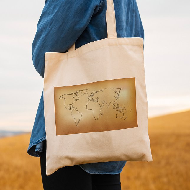 Bolsa Tote Saco de Toques do Mapa do Velho Mundo (Criador carregado)