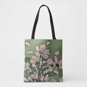 Bolsa Tote Saco de Toques em Cascata de Flor Rosa