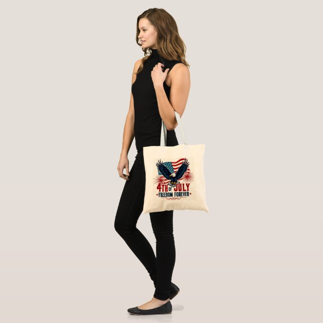 Bolsa Tote Saco de Toques Liberdade para Sempre (Frente (modelo))