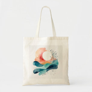 Bolsa Tote Saco de Toques Personalizado com Abstrato Sunset I