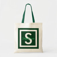 Saco de Toques Personalizado do Monograma Verde