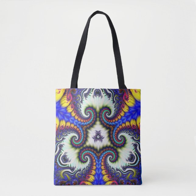 Bolsa Tote saco de tota com espiral arco-íris (Frente)