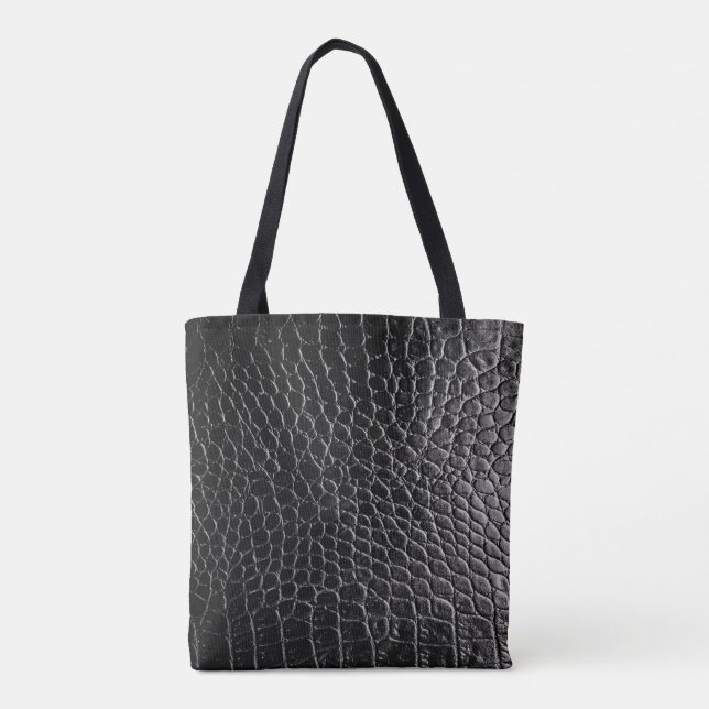 Bolsa Tote Saco de Tota Crocodilo Preto (Verso)