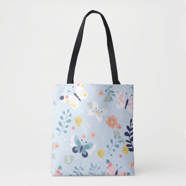 Bolsa Tote Saco de Tota da Borboleta Azul Whimsic (Frente)