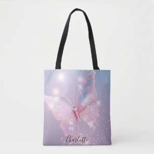 Bolsa Tote Saco de Tota da Borboleta Pastel minimalista