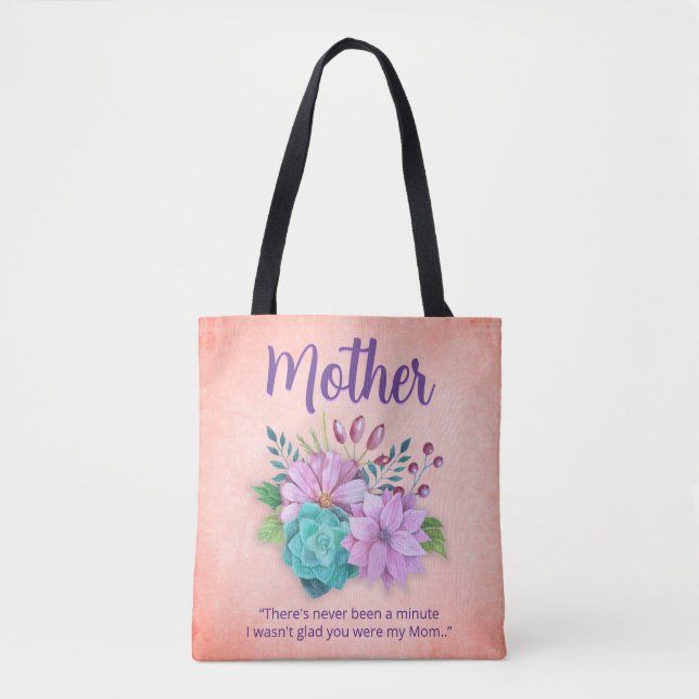 Bolsa Tote Saco de Tota da MÃE Floral Elegante (Frente)