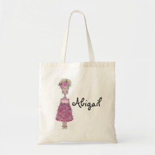 Bolsa Tote Saco de Tota da Rapariga Flor - Personalizar (Abig