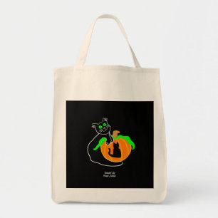 Bolsa Tote Saco de Tota de Abóbora de Gato Negro