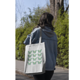 Bolsa Tote Saco de Tota de Borboleta Verde Minimalista Simple
