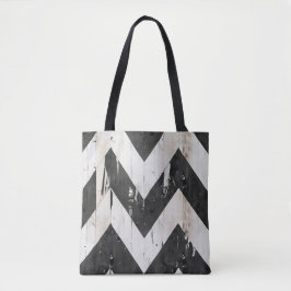 Bolsa Tote Saco de Tota de Chevron Russo - Preto e Branco Dis
