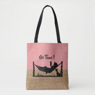 Bolsa Tote Saco de Tota de Coral Me-Time e Beige & Burlap