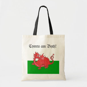 Bolsa Tote Saco de Tota de Dragão Vermelho Galês Cute Persona