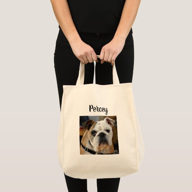 Bolsa Tote Saco de Tota de Foto Personalizado de Cão (Frente (produto))