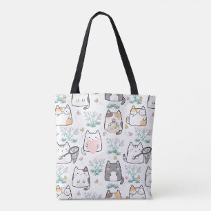 Bolsa Tote Saco de Tota de Gato Gato Gato - Gatinhos Reproduz