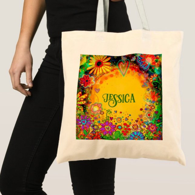 Bolsa Tote Saco de Tota de Inspirividade Personalizada Floral (Criador carregado)