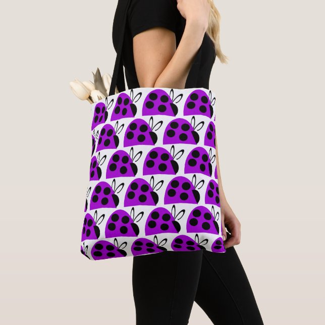 Bolsa Tote Saco de Tota de Ladybug Roxo (Close Up)