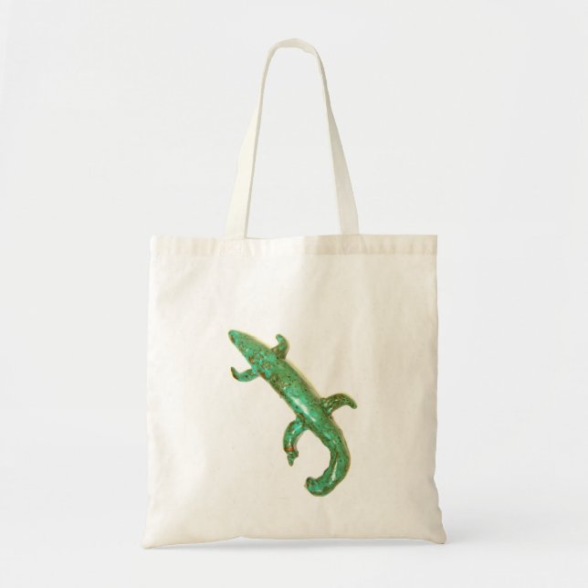 Bolsa Tote saco de tota de lagarto verde (Frente)