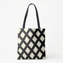 Saco de Tota de Lattice (Creme & Preto)