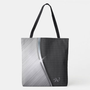 Bolsa Tote Saco de Tota De Metal Com Fibra De Carbono Esmagad