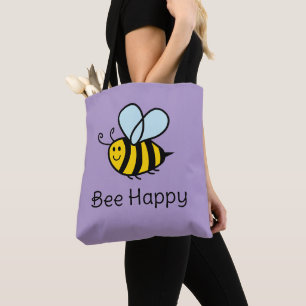 Bolsa Tote Saco de tota de ombro da Bee Happy para apiarista