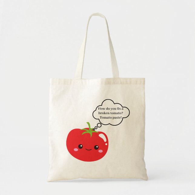 Bolsa Tote Saco de Tota de Piada de Tomate Engraçado (Frente)