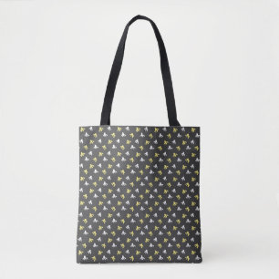 Bolsa Tote Saco de Tota de Pipoca (Cinza Escura e Amarelo de