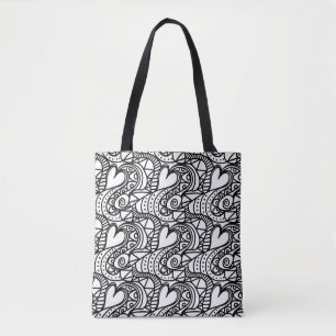 Bolsa Tote saco de tota de rabisco do coração