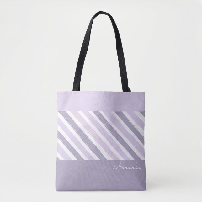 Bolsa Tote Saco de Tota de Stripes de Pastel (Frente)