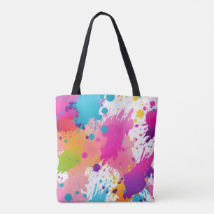 Bolsa Tote Saco de Tota de Tinta Colorida - Artístico Vibrant