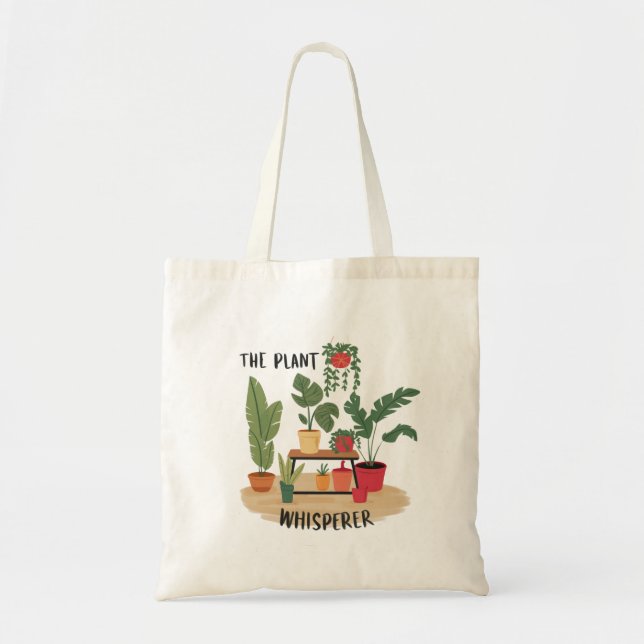 Bolsa Tote Saco de Tota de Whisper Planta, Amantes de Plantas (Frente)