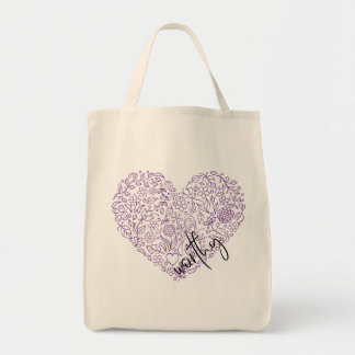 Bolsa Tote Saco de Tota do Coração Digno (roxo)
