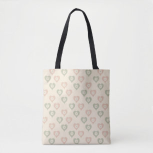 Bolsa Tote Saco de Tota do Coração Pastel - Padrão Floral Bon
