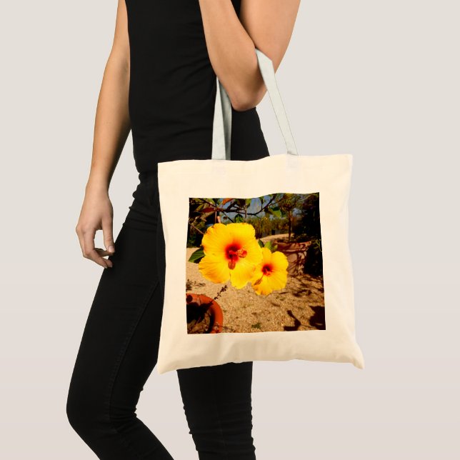 Bolsa Tote Saco de Tota do Hibiscus Amarelo (Frente (produto))