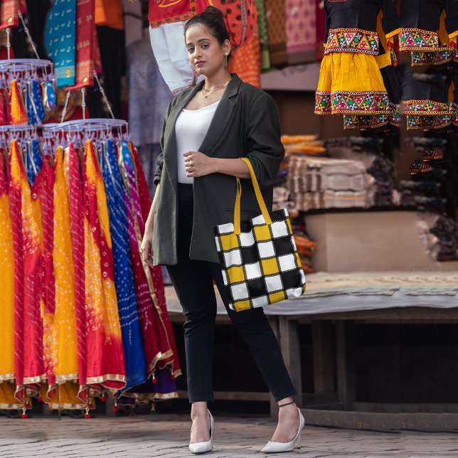 Bolsa Tote Saco de Tota do Monocromo Amarelo (Criador carregado)