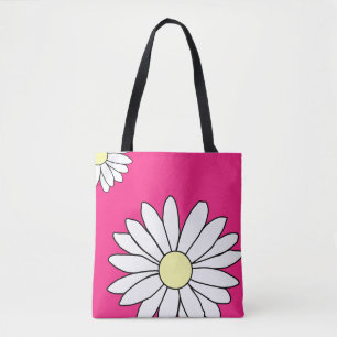 Bolsa Tote Saco de Tota do Ombro - Rosa-Margarida de Verão