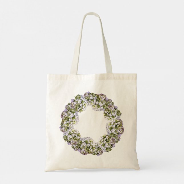 Bolsa Tote Saco de Tota do Padrão de Flor Branco (Verso)
