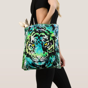 Bolsa Tote Saco de Tota do Tigre - Olhos de Tigre Coloridos