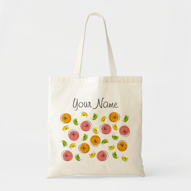 Bolsa Tote Saco de tota dupla do Citrus Multi Name (Frente)