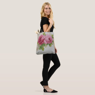 Bolsa Tote Saco de Tota Elegância do Rosa de Couve-Vintage