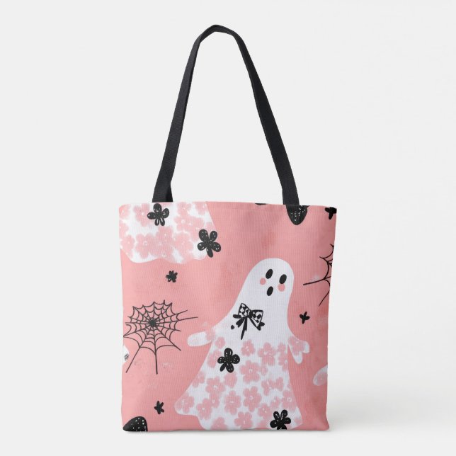 Bolsa Tote Saco de Tota Fantasma Fantasma Fantasma Spooky - C (Verso)