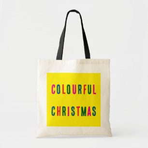 Bolsa Tote Saco de Tota Festiva de Natal Colorido