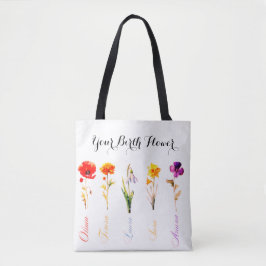 Bolsa Tote Saco de Tota Flor Mês de Nascimento Total