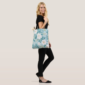 Bolsa Tote Saco de tota floral com cor de menta